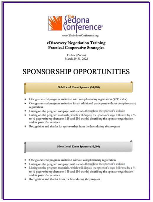 2022 Sponsorship Opportunities